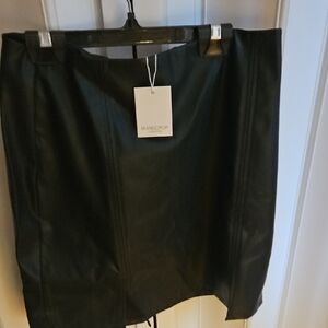 Black Faux Leather Skirt